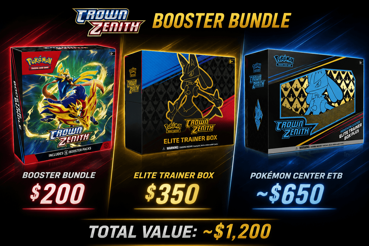 Crown Zenith sealed lineup and prices