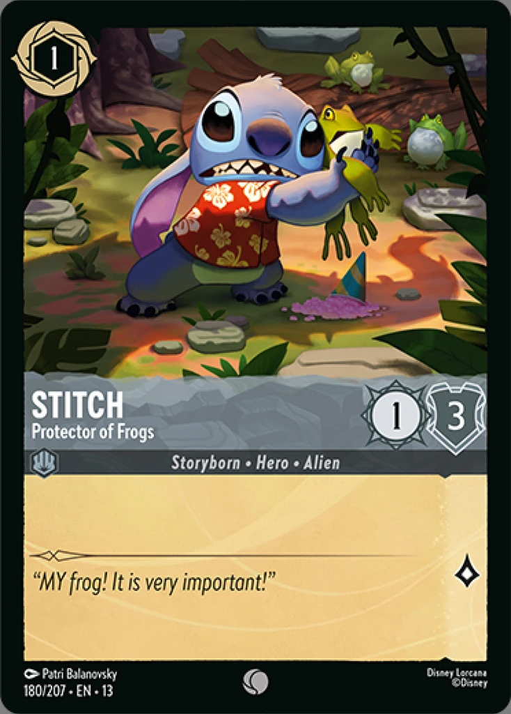 Stitch - Protector of Frogs card