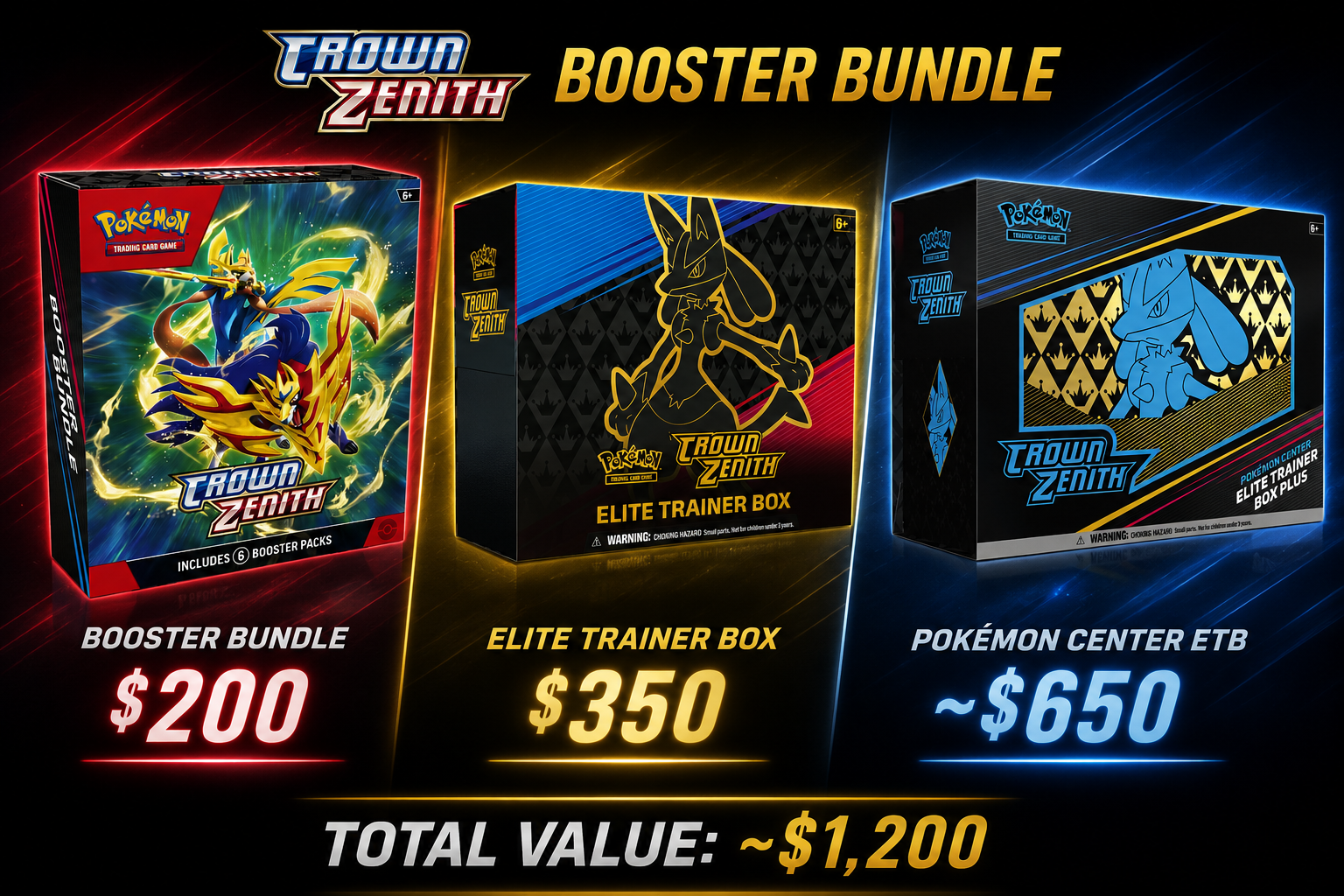 Crown Zenith sealed lineup and prices