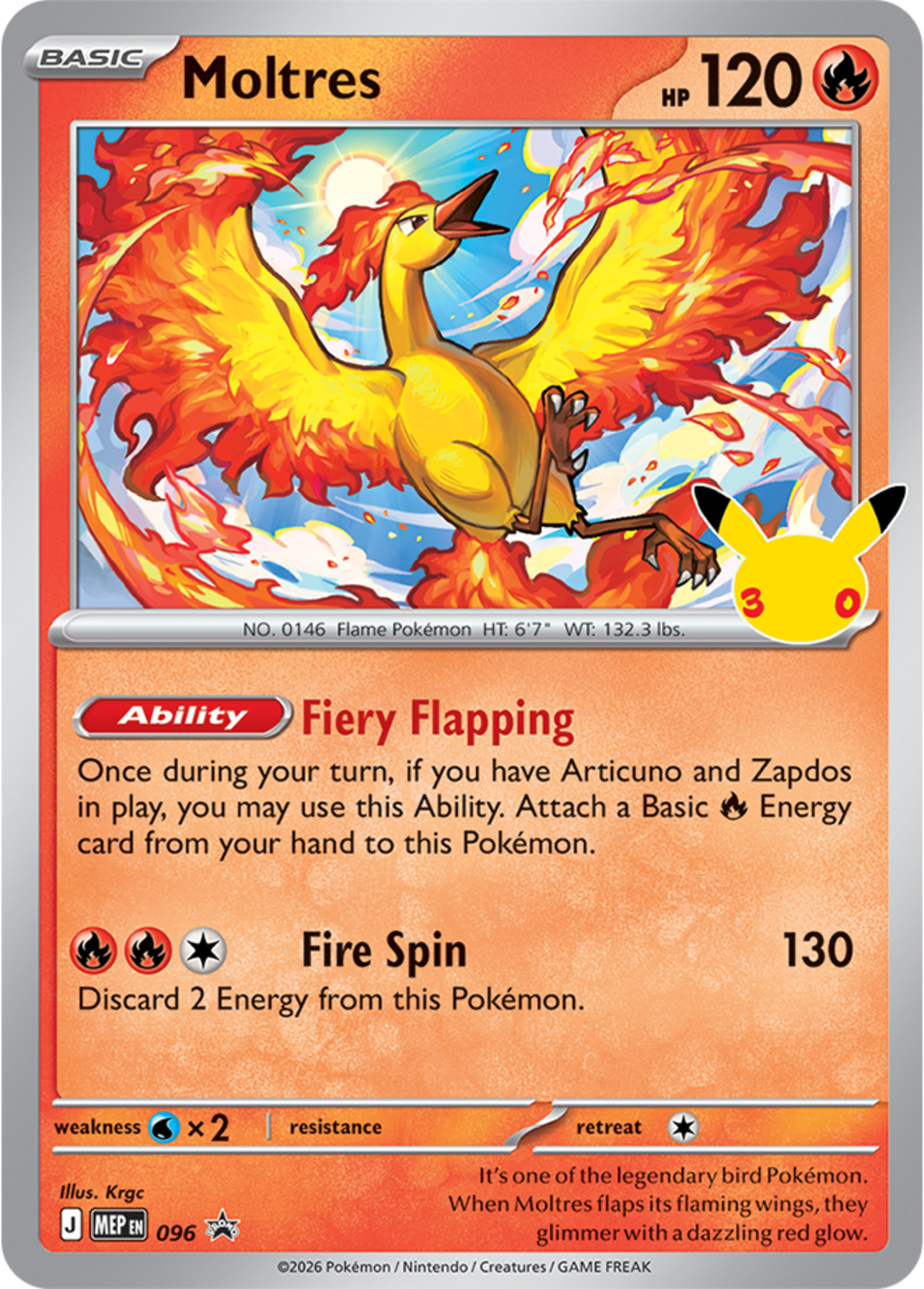 Moltres promo card