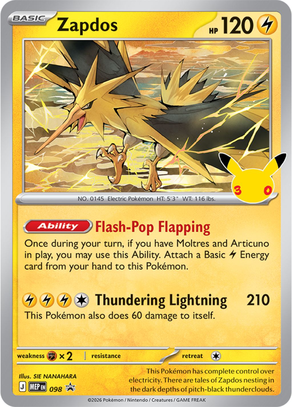 Zapdos promo card