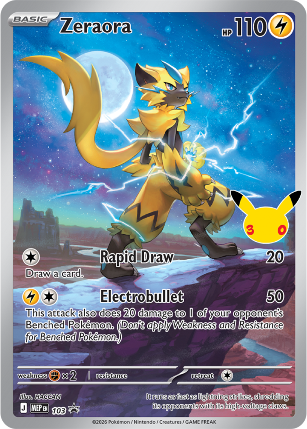 Zeraora illustration rare promo card