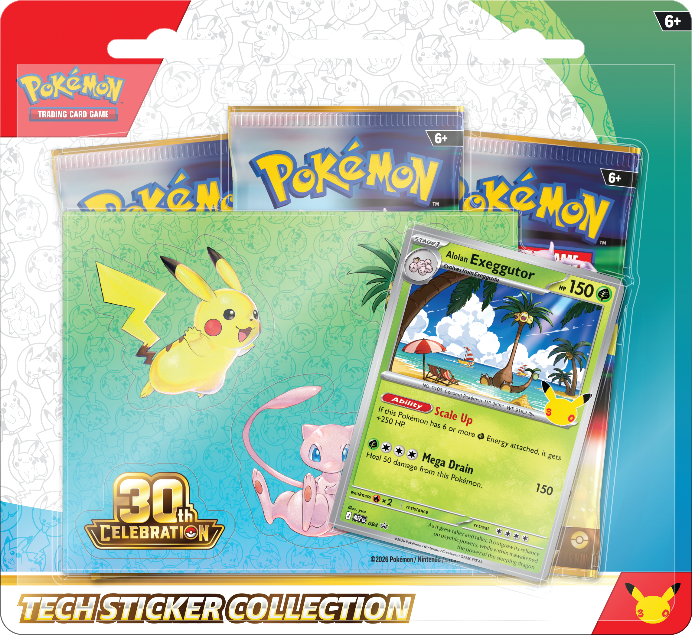 30th Celebration Tech Sticker Collection Alolan Exeggutor